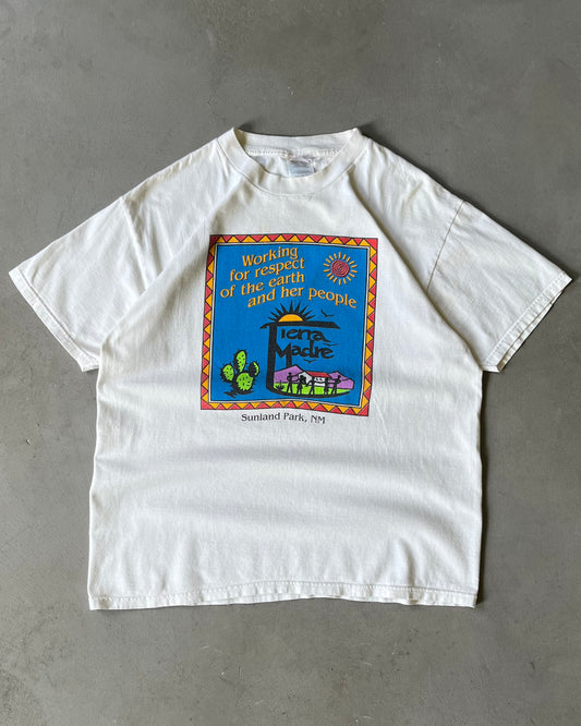 1990s - White Respect T-Shirt - L