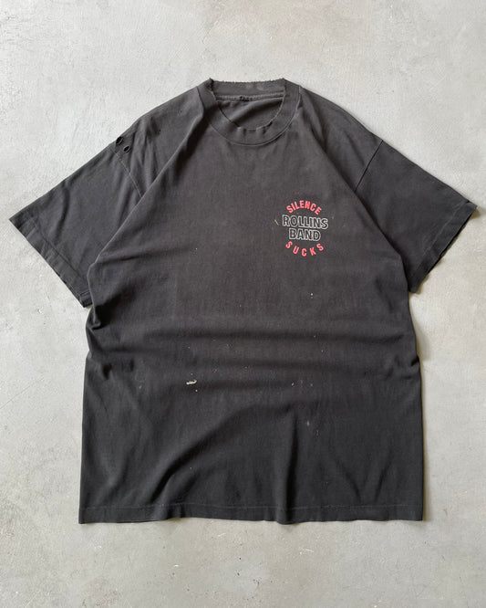 1990s - Distressed Black Rollins Band T-Shirt - XL