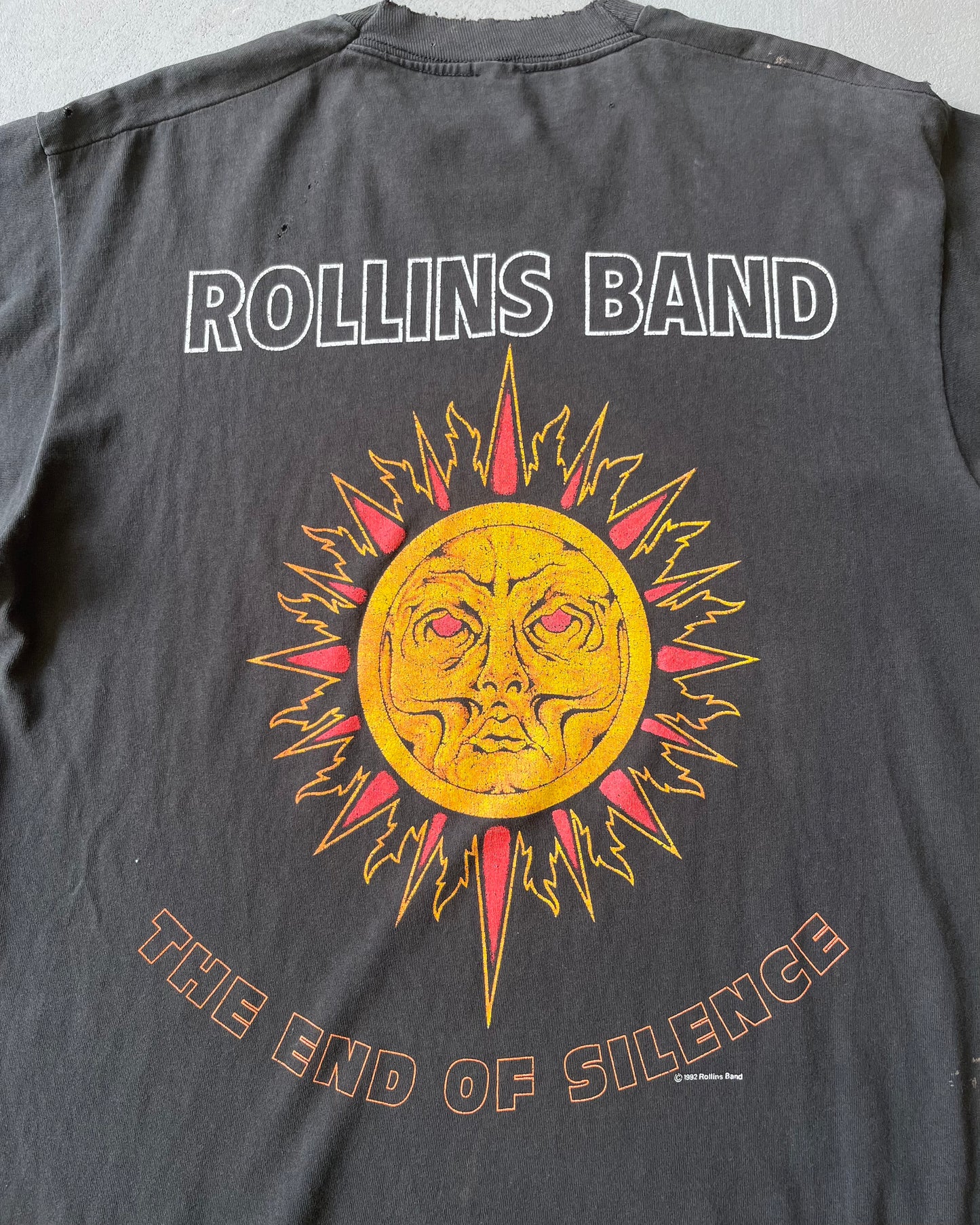1990s - Distressed Black Rollins Band T-Shirt - XL