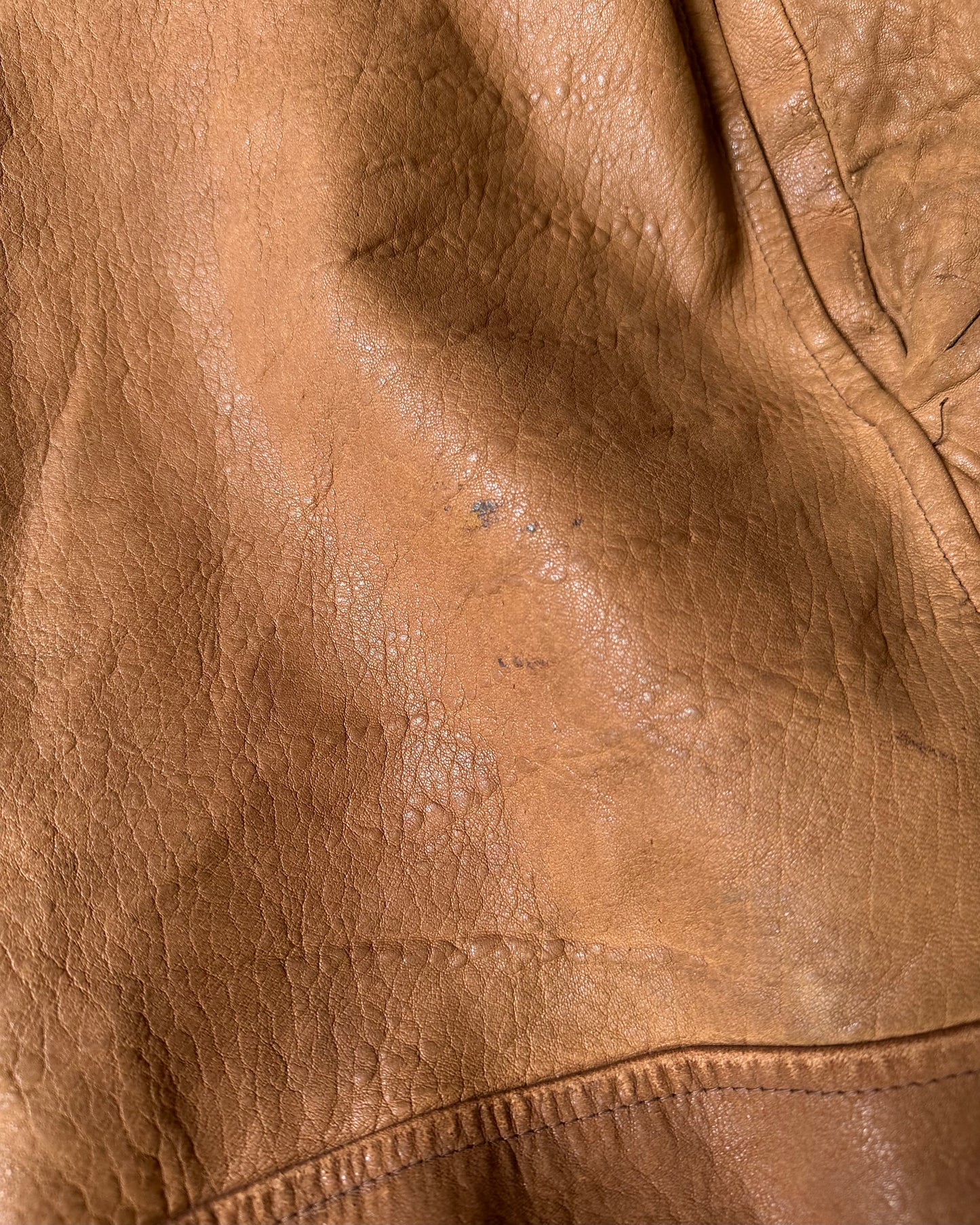 1980s - Distressed Brown Chevignon Aviator Leather Jacket - M