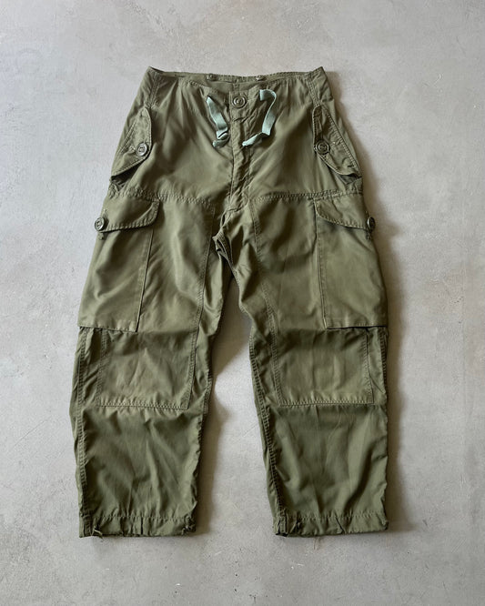 1970s - Distressed Green Military Parachute Pants - S(Short)