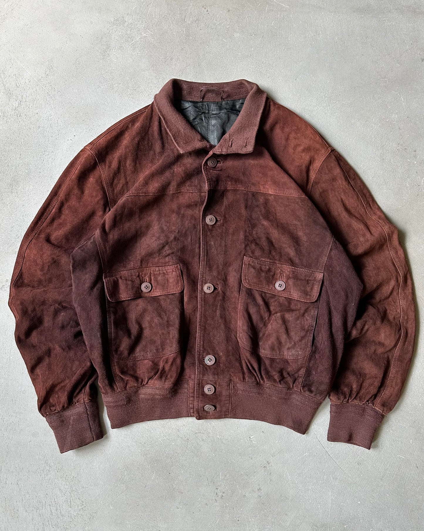 1980s - Brown Suede Light Jacket - L