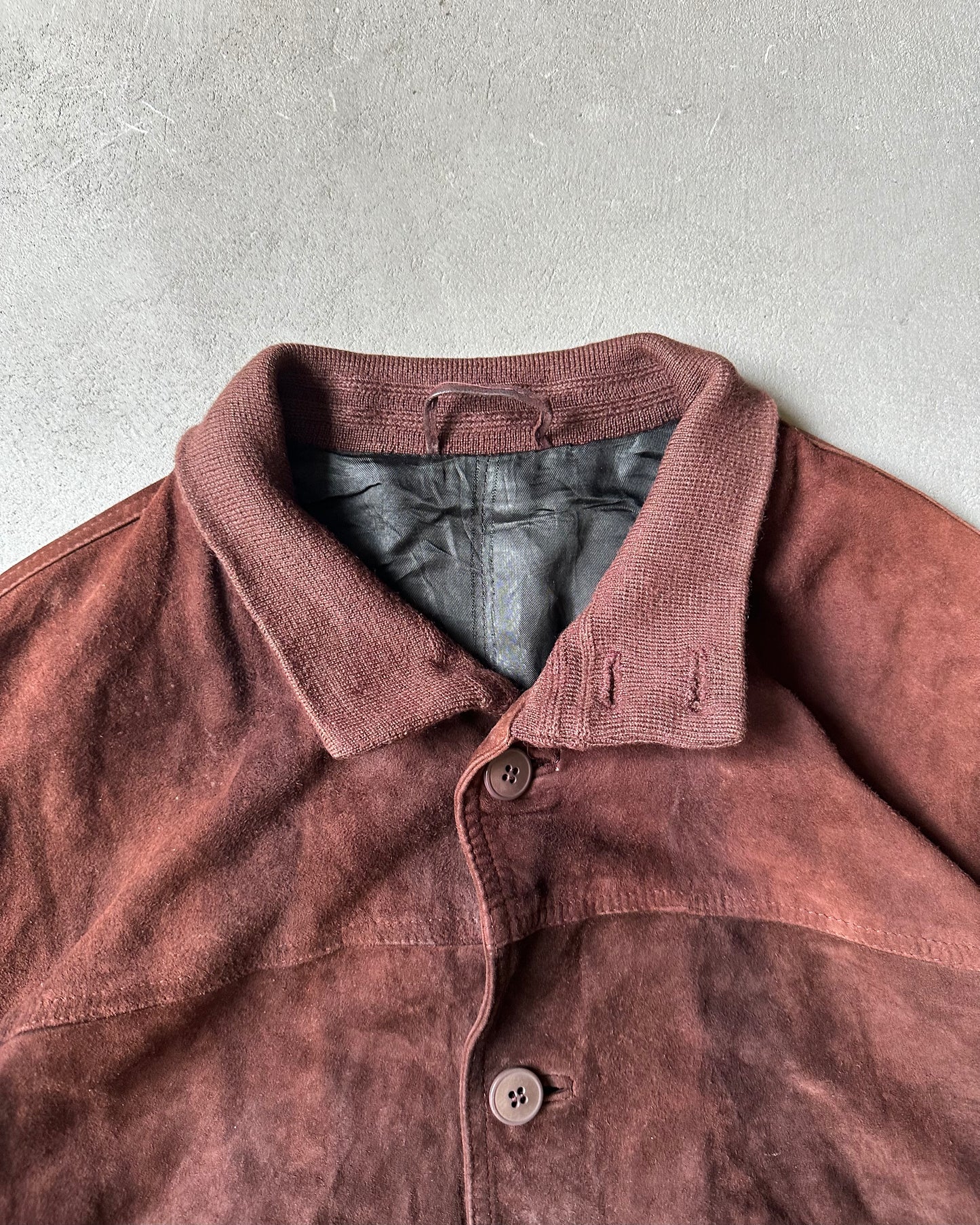 1980s - Brown Suede Light Jacket - L