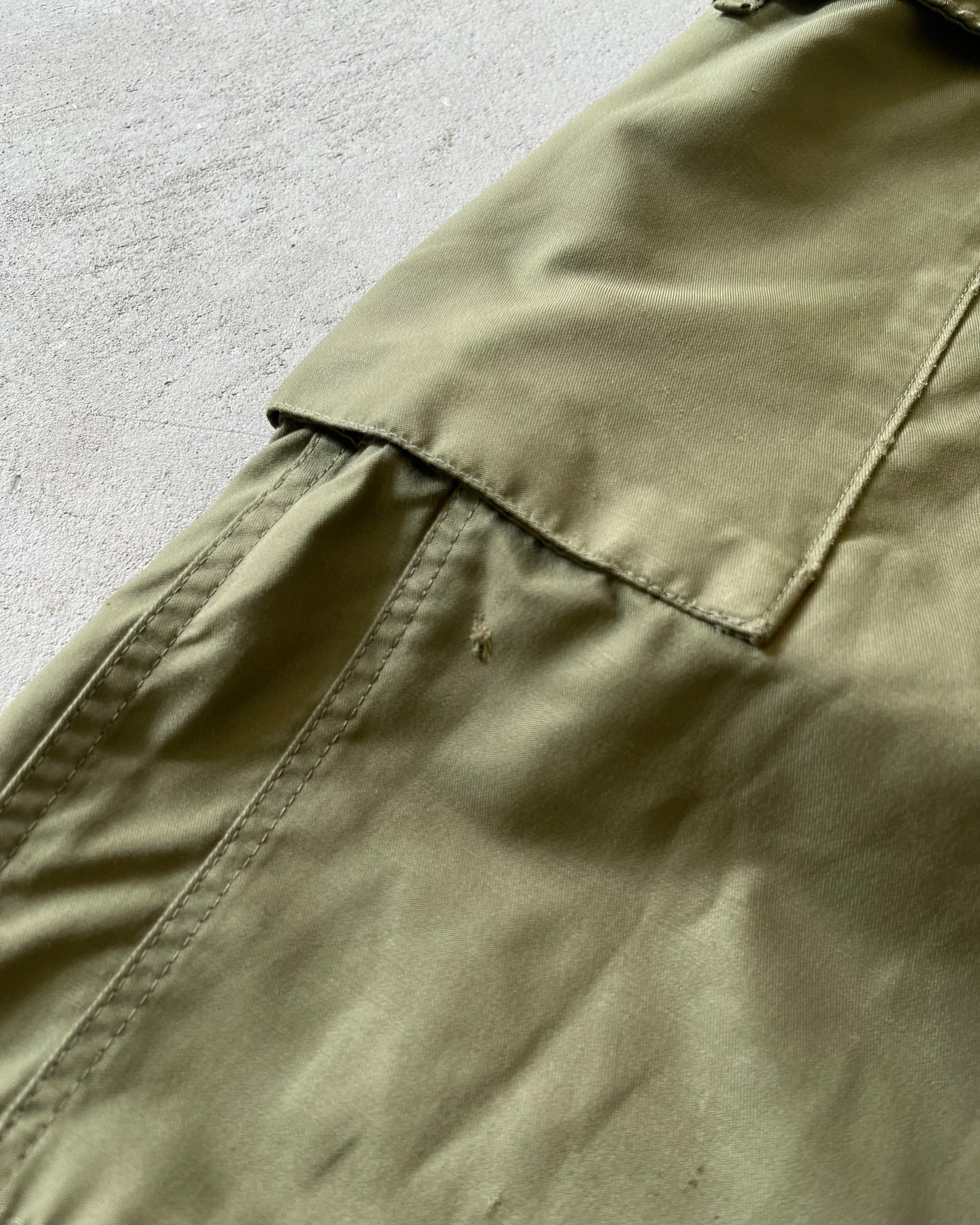 1970s - Distressed Green Military Parachute Pants - S(Short)