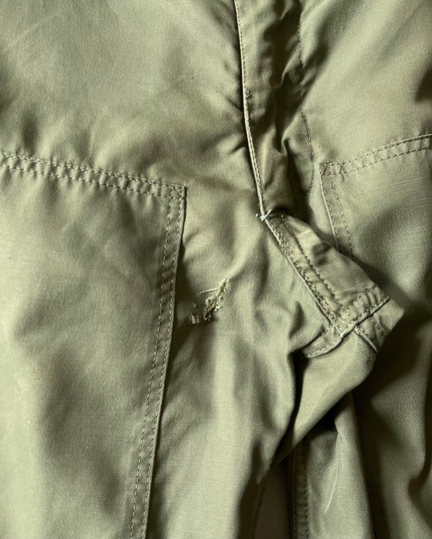 1970s - Distressed Green Military Parachute Pants - S(Short)
