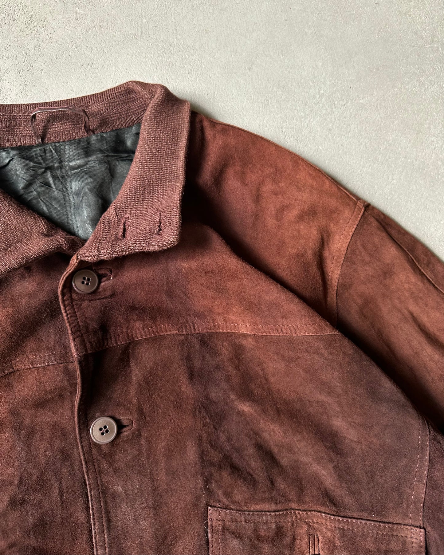 1980s - Brown Suede Light Jacket - L