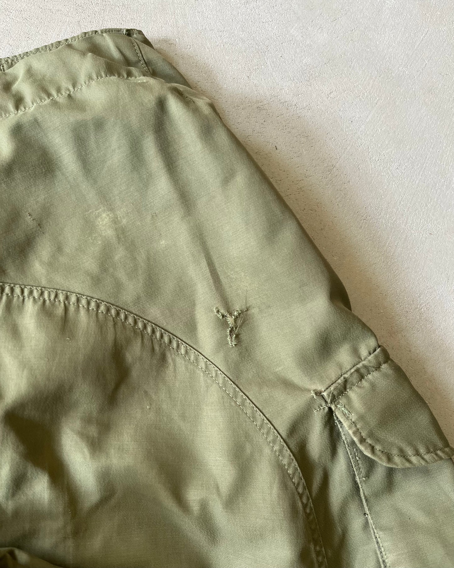 1970s - Distressed Green Military Parachute Pants - S(Short)