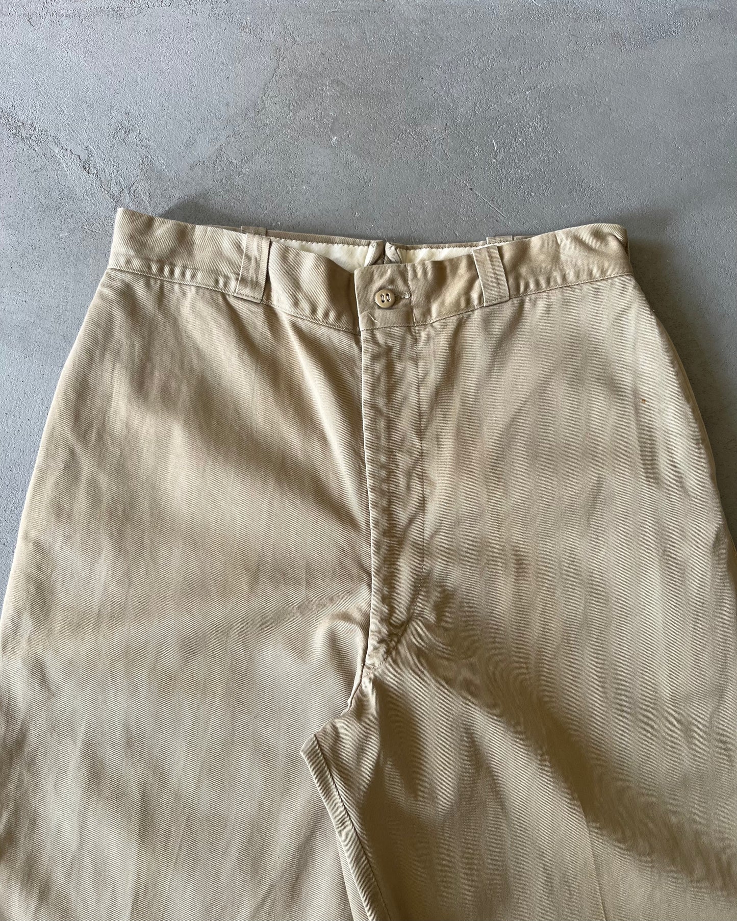 1960s - Beige USN Military Chinos - 29x30