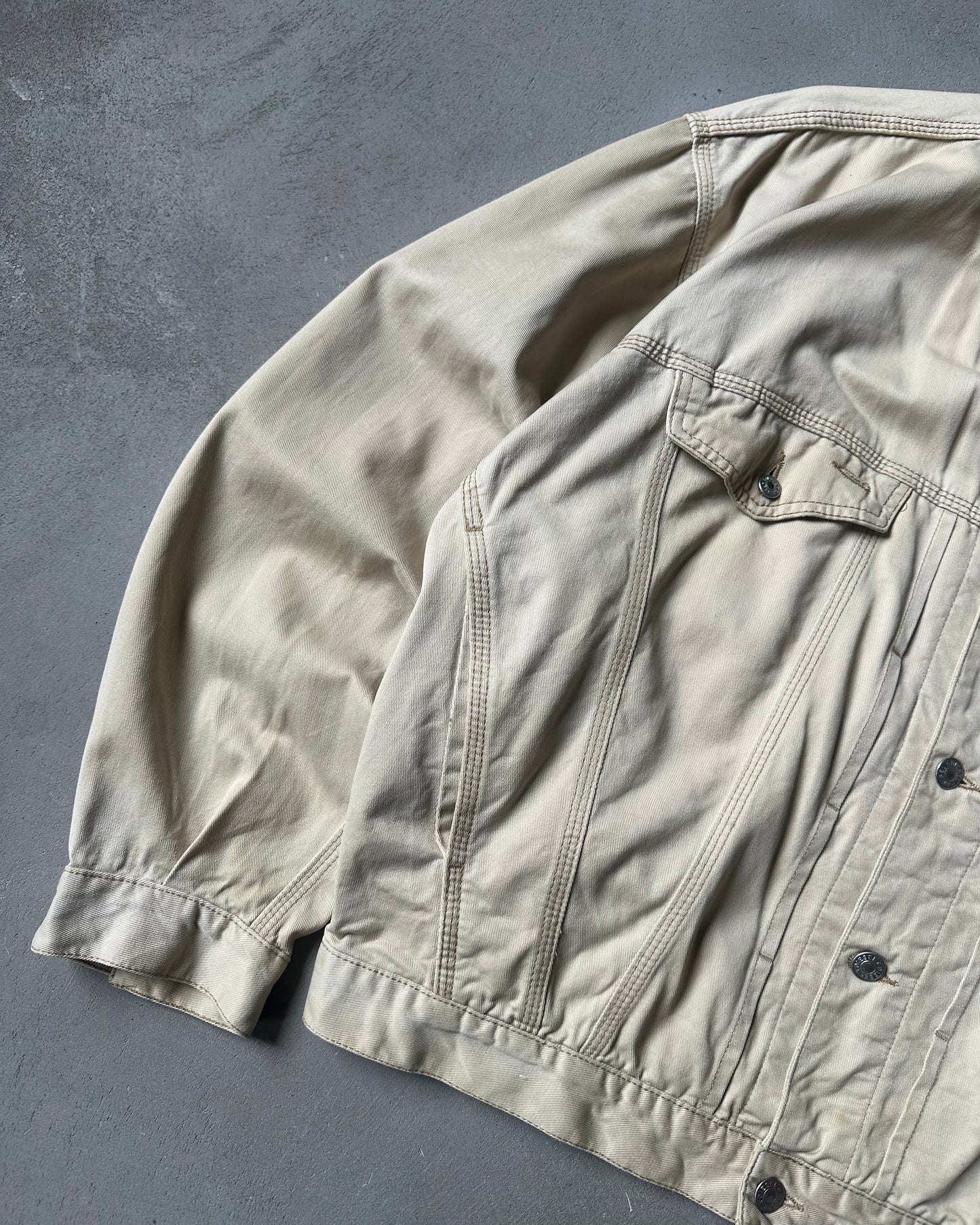 1990s - Beige Diesel Trucker Jacket - XL