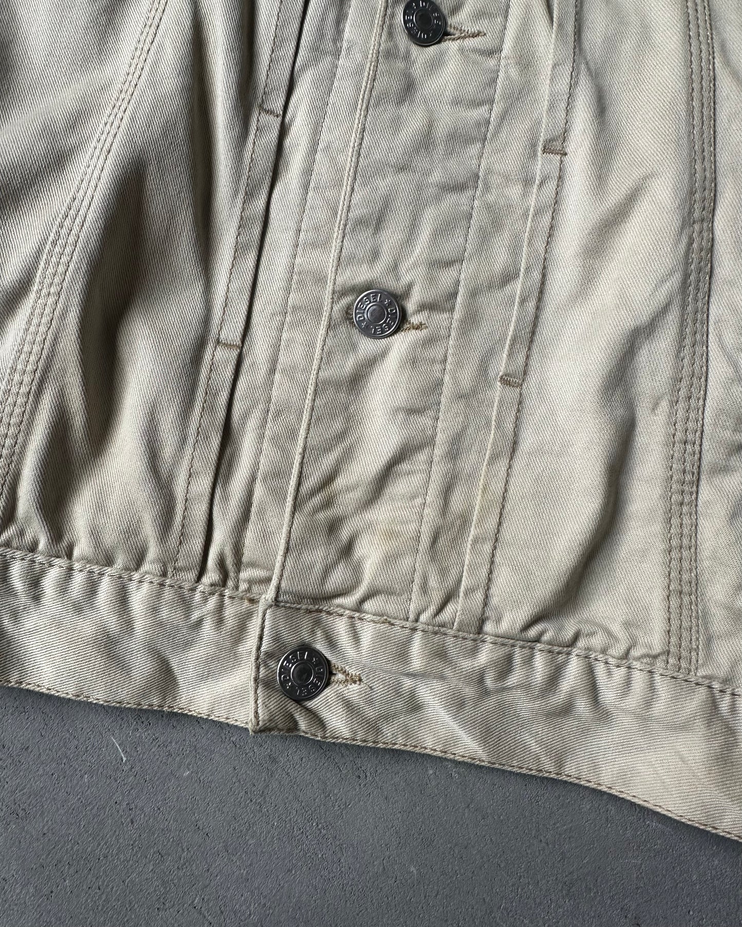 1990s - Beige Diesel Trucker Jacket - XL