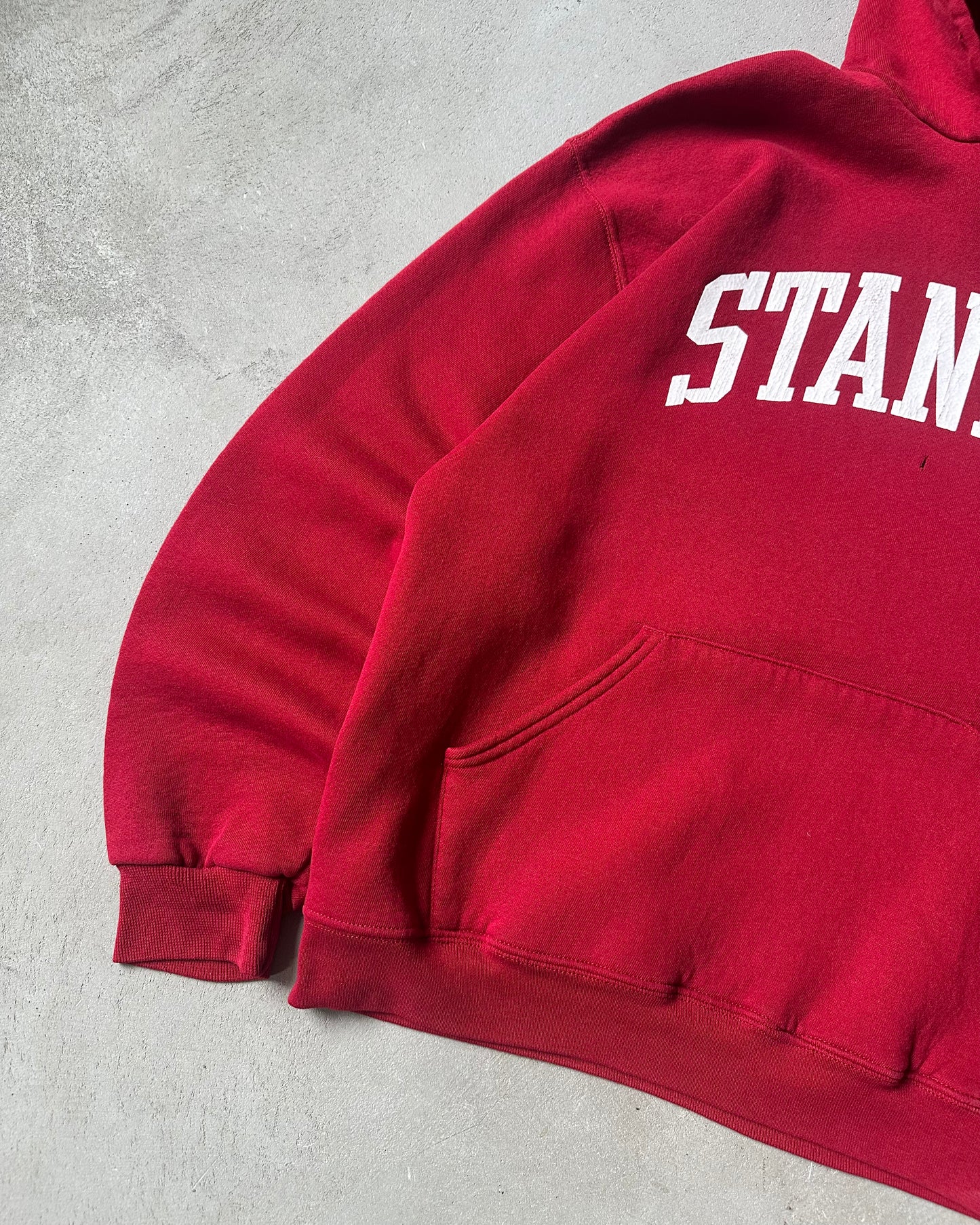 2000s - Distressed Red Stanford Russell Hoodie - M