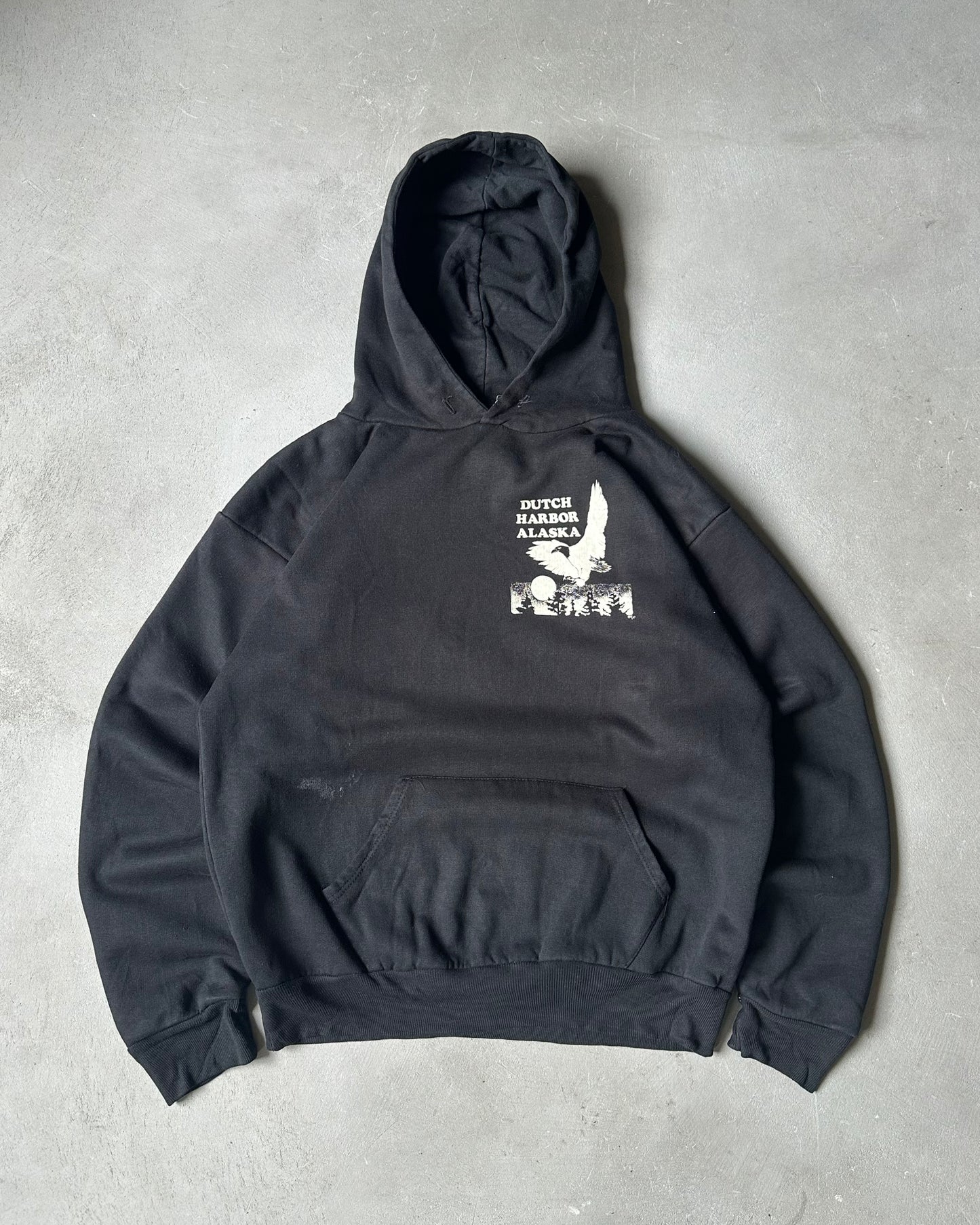 1970s - Black Dutch Harbor Thermal Hoodie - M