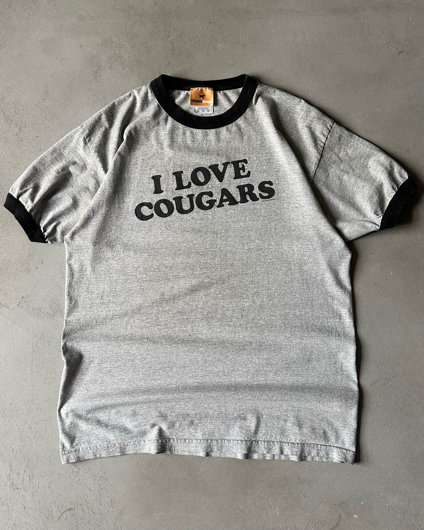 2000s - Grey "I Love Cougars" Ringer T-Shirt - XL