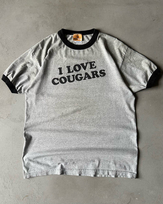 2000s - Grey "I Love Cougars" Ringer T-Shirt - XL