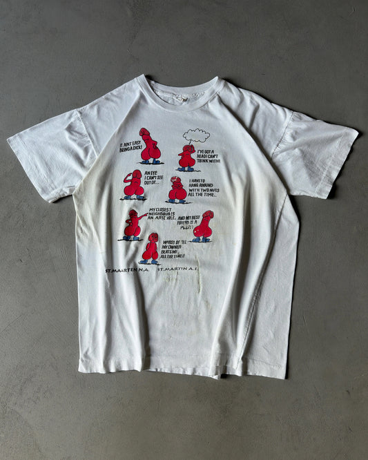 1980s - White "DICK" T-Shirt - L