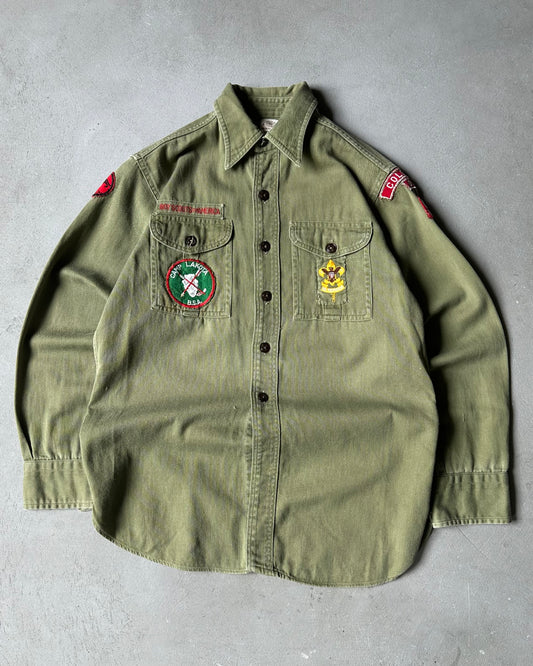 1960s - Green Boy Scouts Shirt - XS