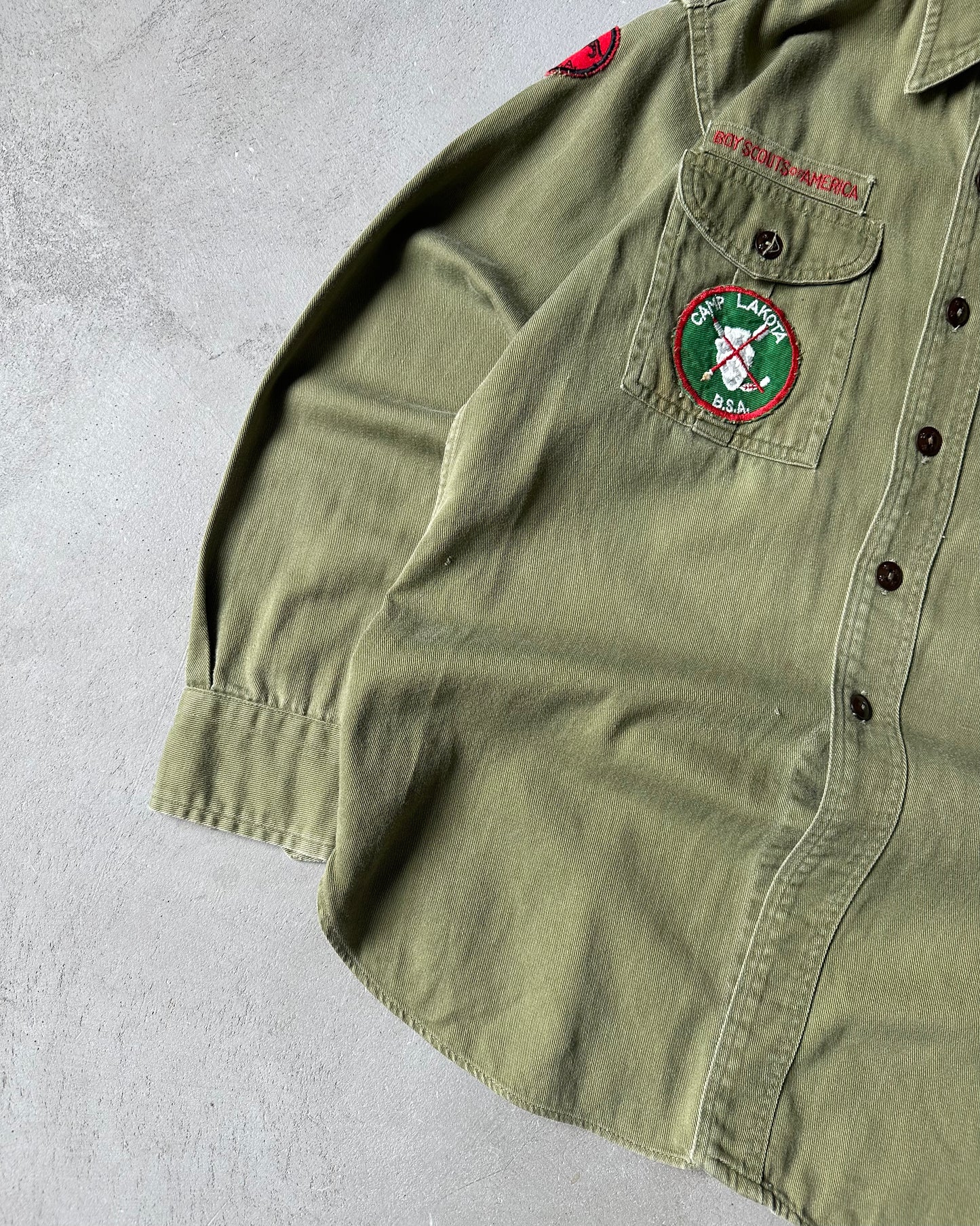 1960s - Green Boy Scouts Shirt - XS