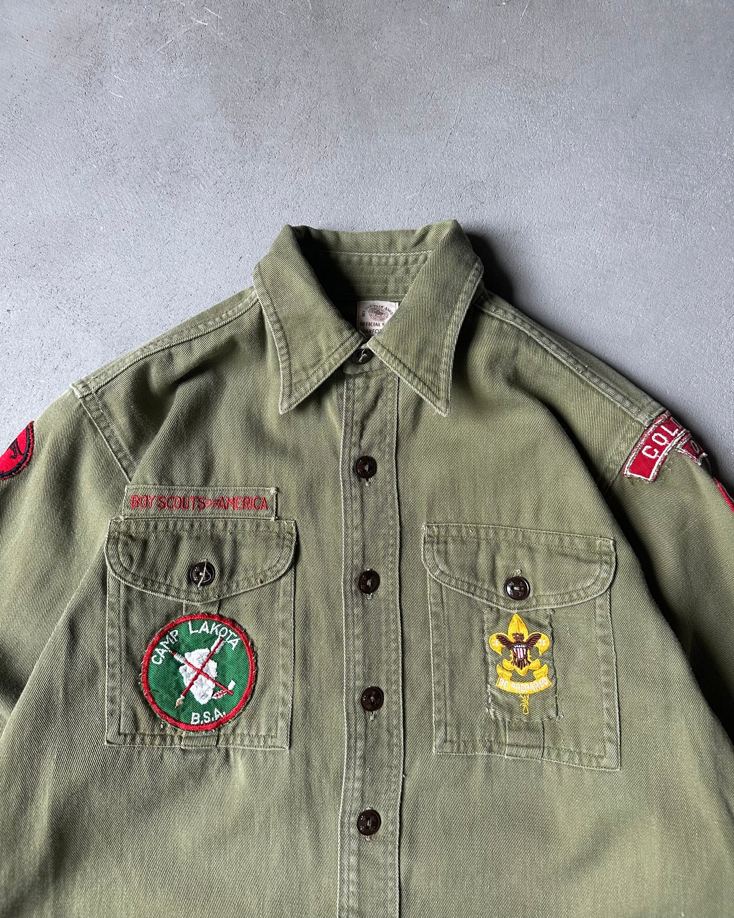 1960s - Green Boy Scouts Shirt - XS