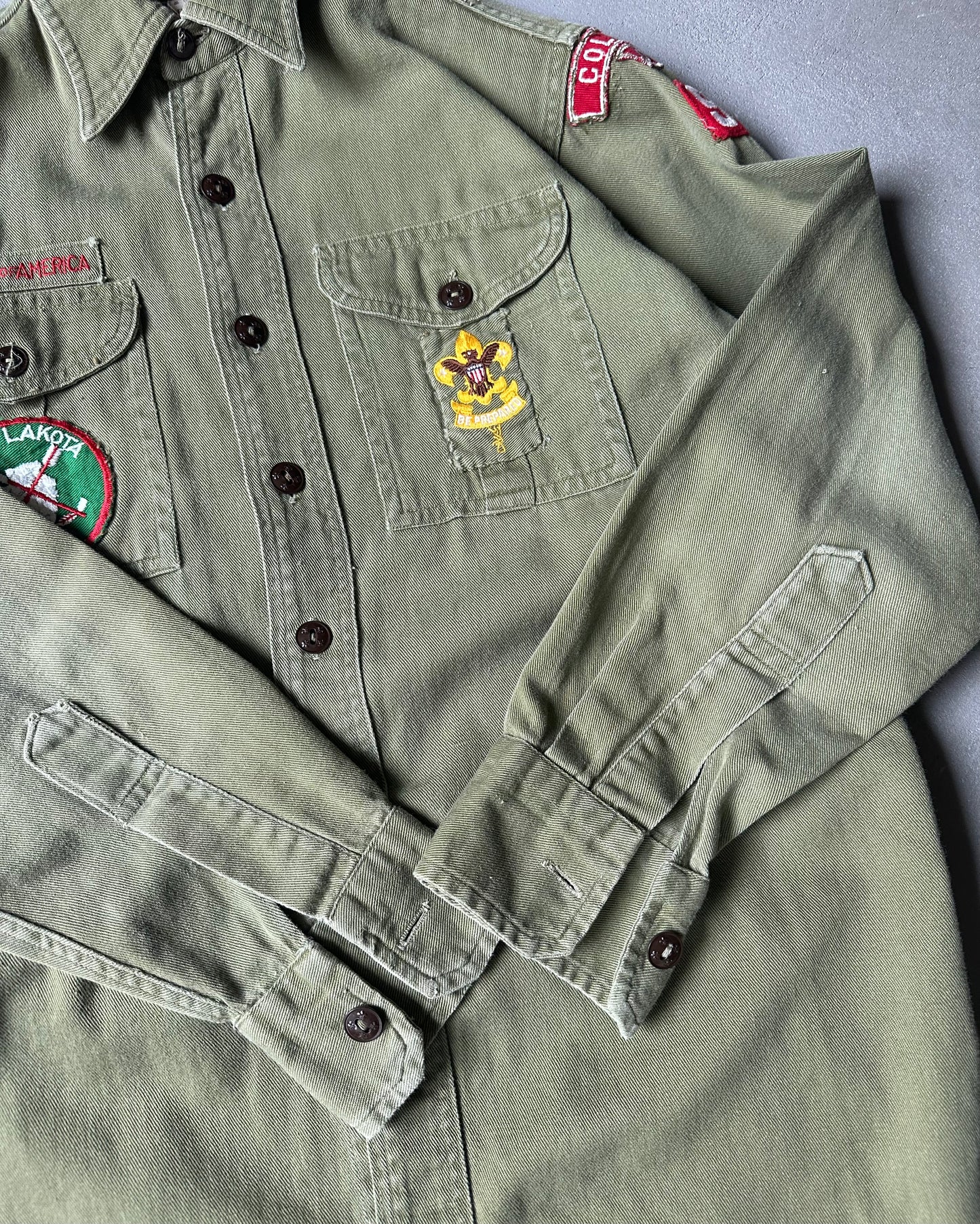 1960s - Green Boy Scouts Shirt - XS