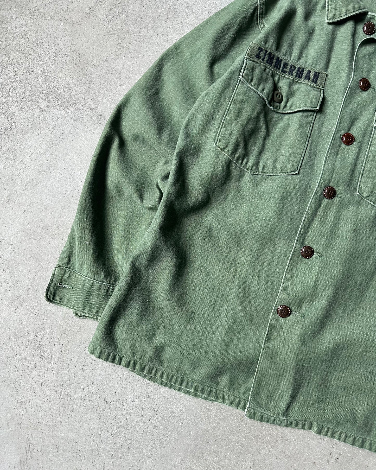 1970s - Green OG-107 Military Shirt - M