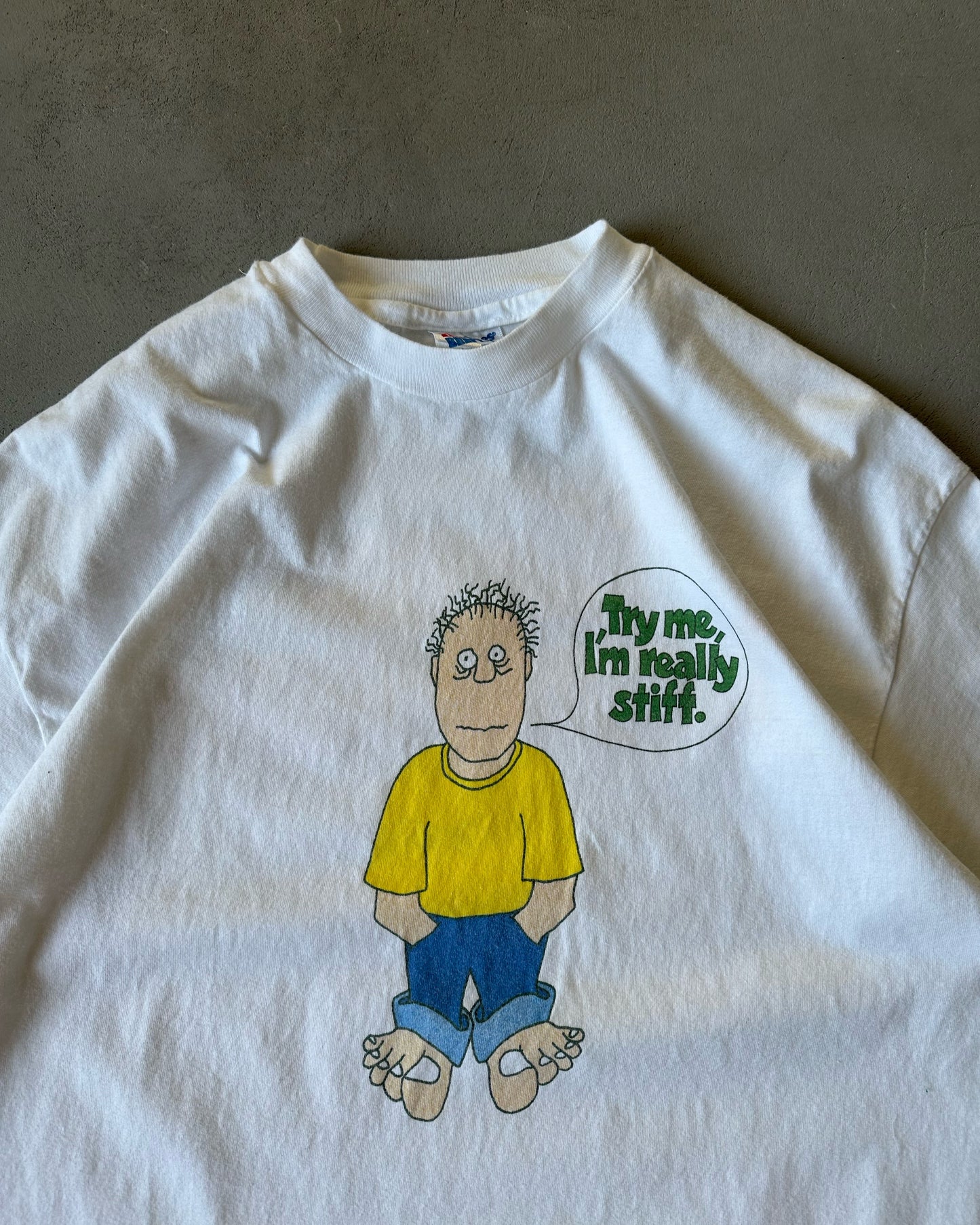 1990s - White "Stiff" T-Shirt - XL