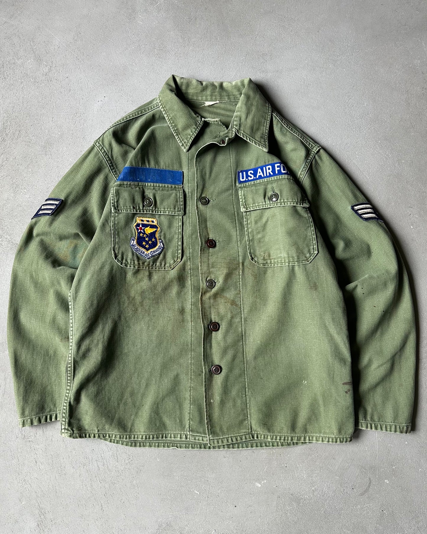 1970s - Green OG-107 Military Shirt - M