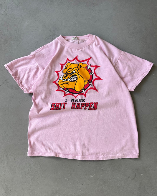 Années 80 - T-shirt rose "I Make Shit Happen" - T.P.