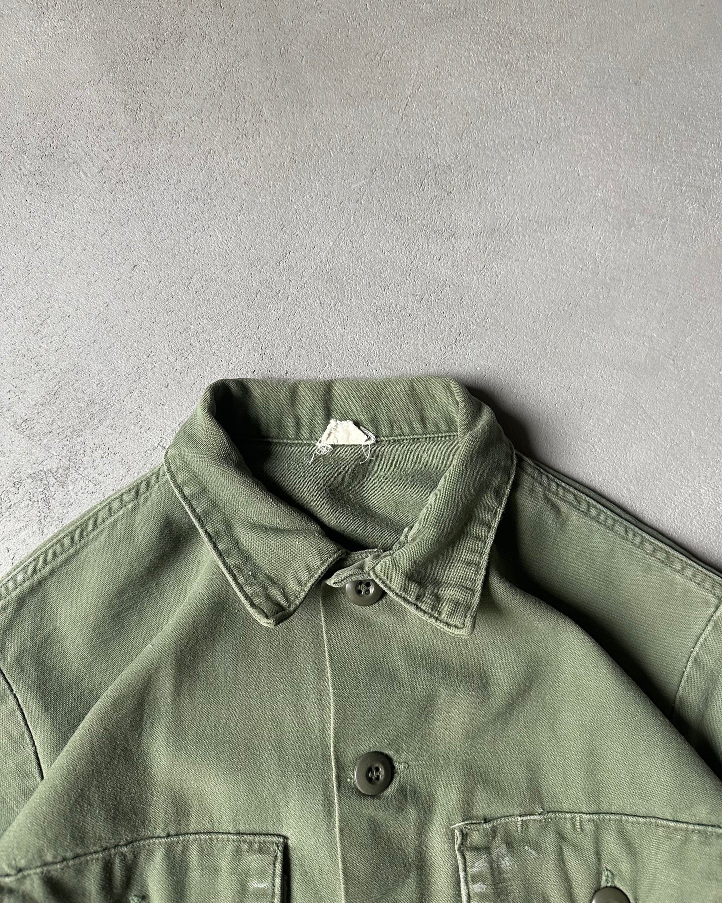 1970s - Green OG-107 Military Shirt - S