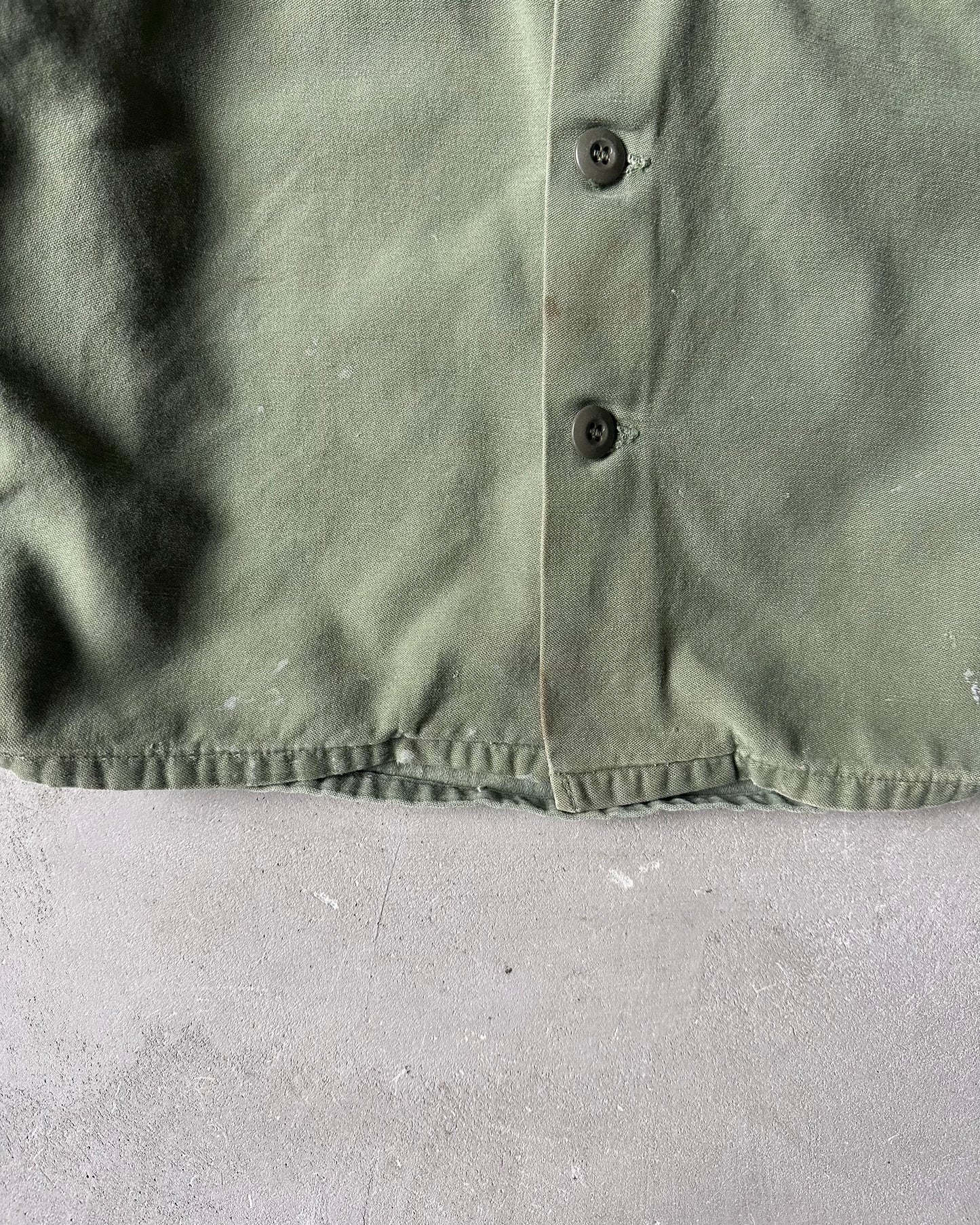 1970s - Green OG-107 Military Shirt - S