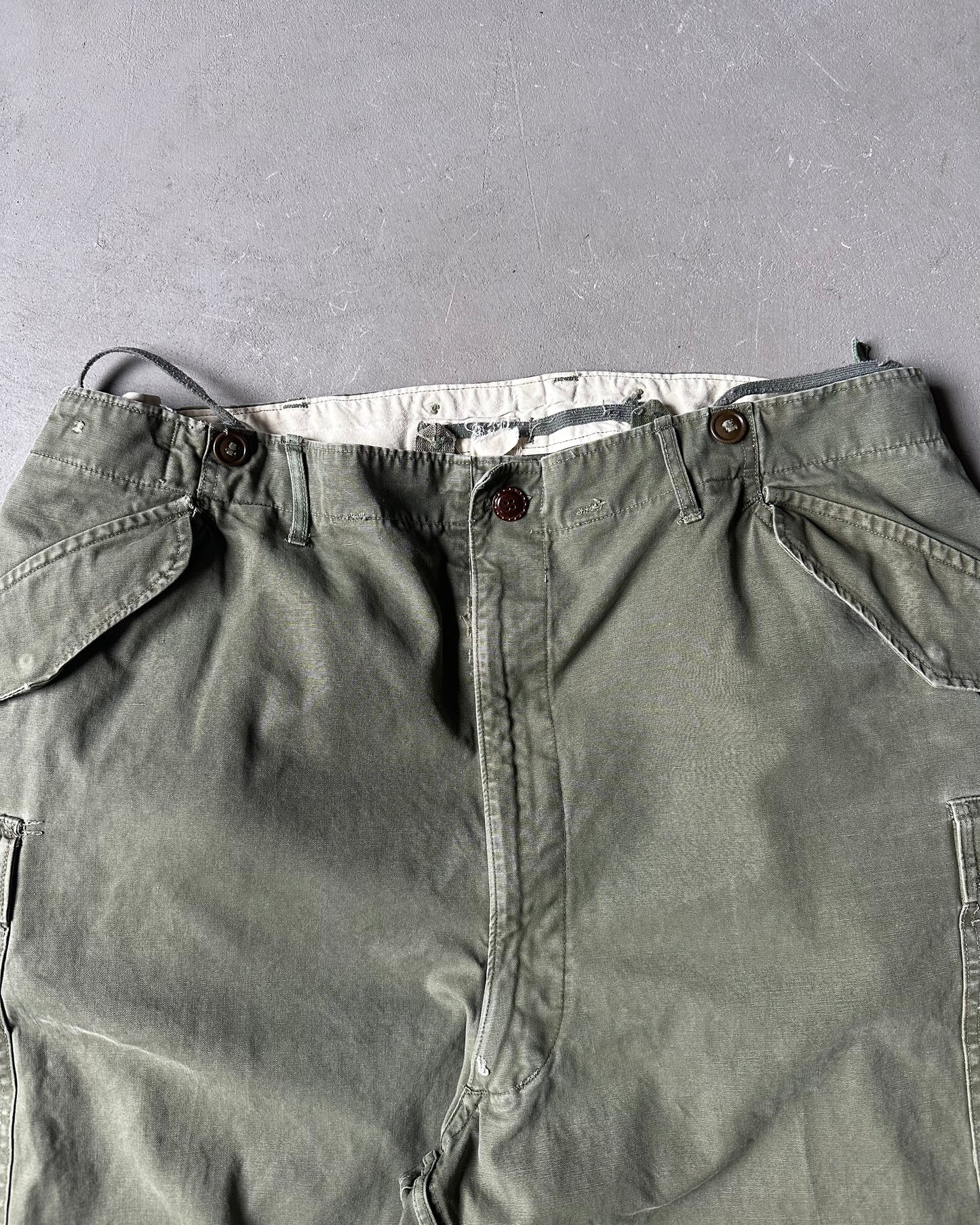 1960s - Green Military Cargo Pants - XL