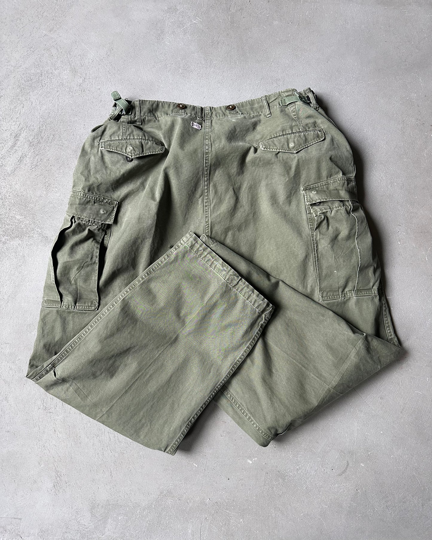 1960s - Green Military Cargo Pants - XL