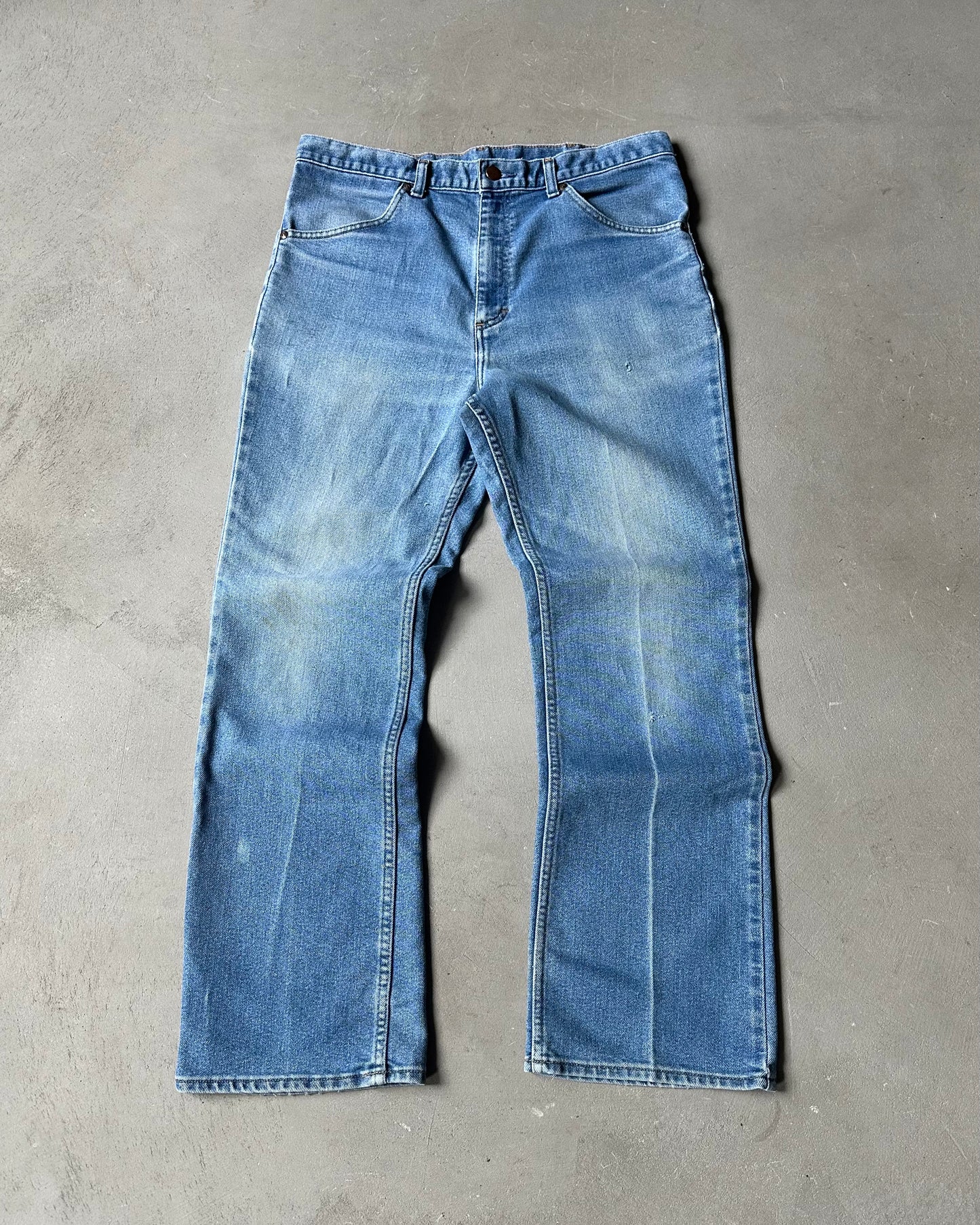 1980s - Faded Blue Bootcut Light Jeans - 33x29