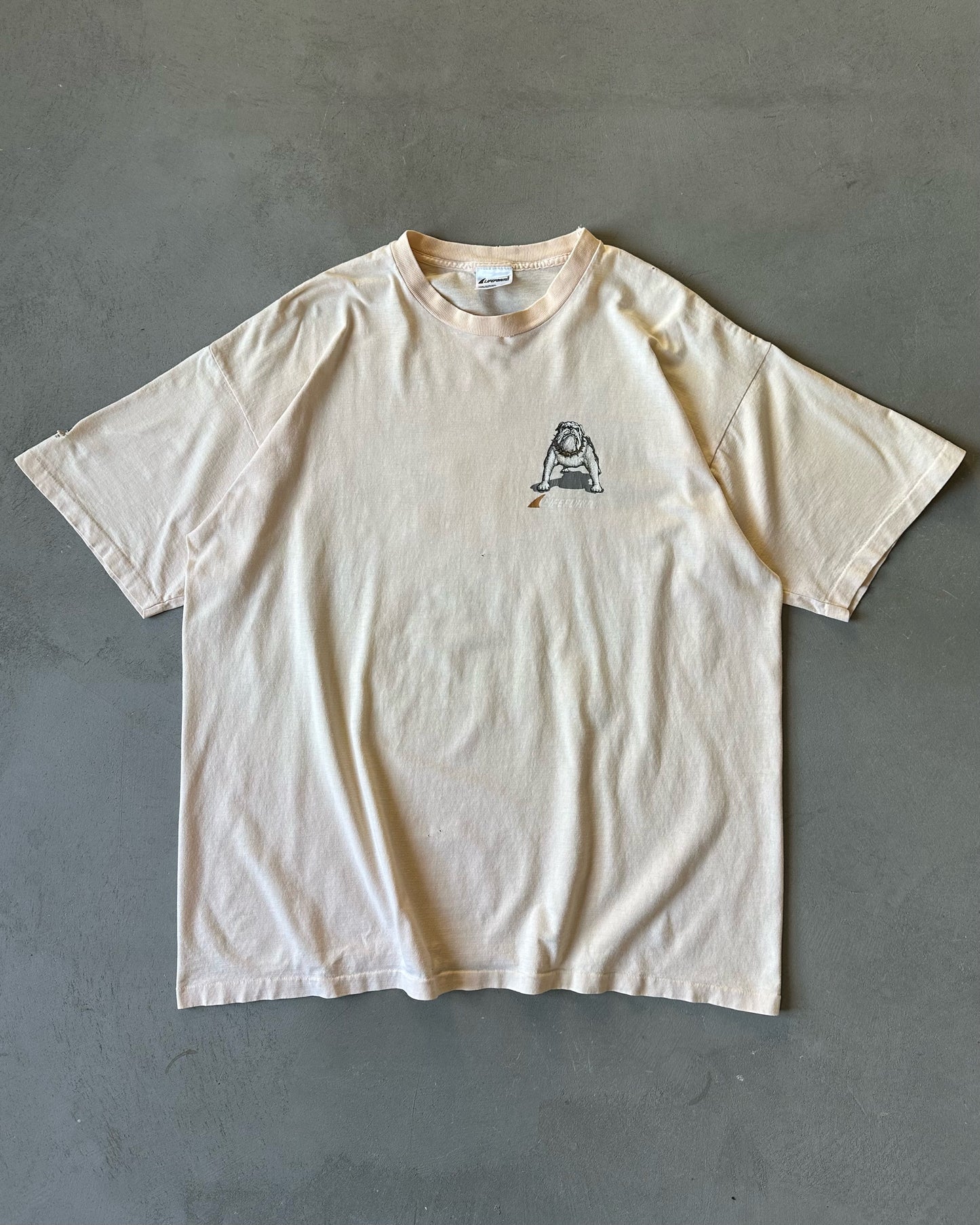 1990s - Distressed Peach "No Bark All Bite" T-Shirt - XL