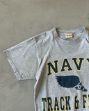 1990s - Heather Grey NAVY T-Shirt - XS/S