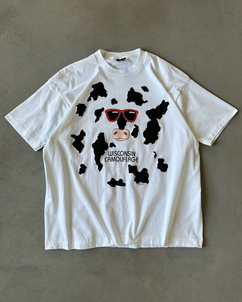 1990s - White Wisconsin Camouflage T-Shirt - L/XL