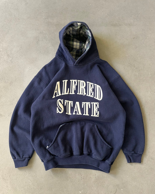 1990s - Navy Alfred State Heavyweight Hoodie - L