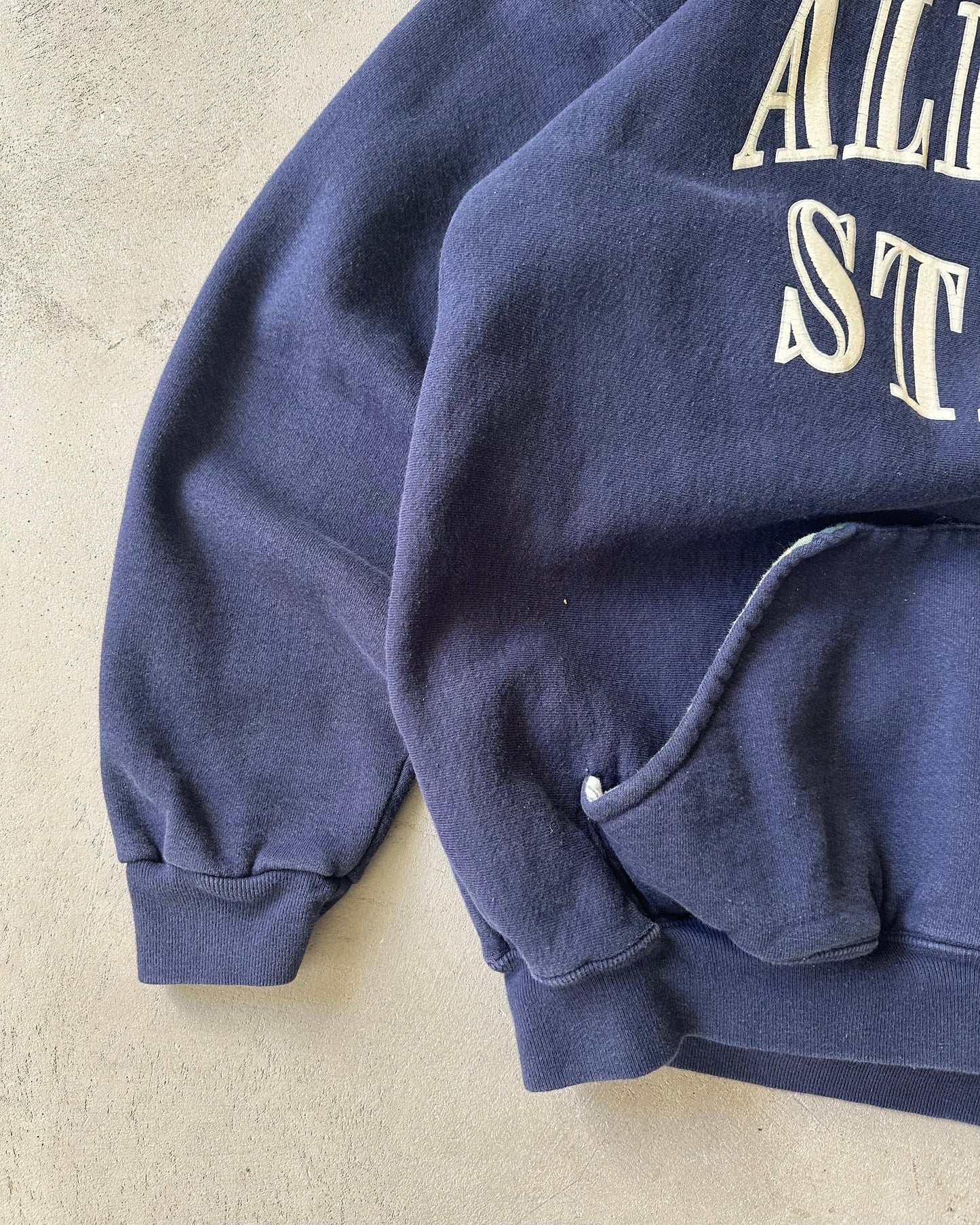 1990s - Navy Alfred State Heavyweight Hoodie - L