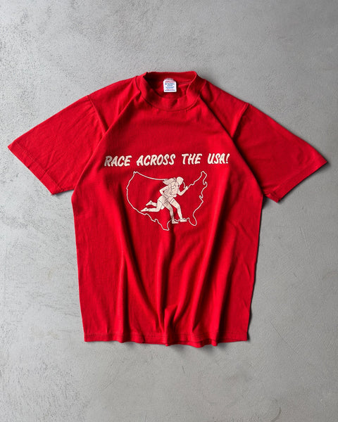 1980s - Red "Race Across The USA" T-Shirt - S