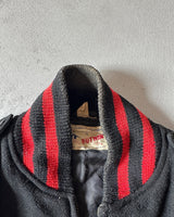 1960s - Black/Red Butwin Varsity Jacket - S/M
