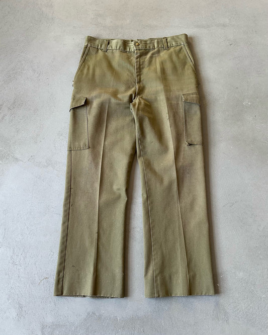 1980s - Distressed Green Boy Scouts Cargos - 34x28