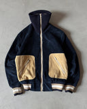 1980s - Navy/Tan Corduroy Jacket - XS