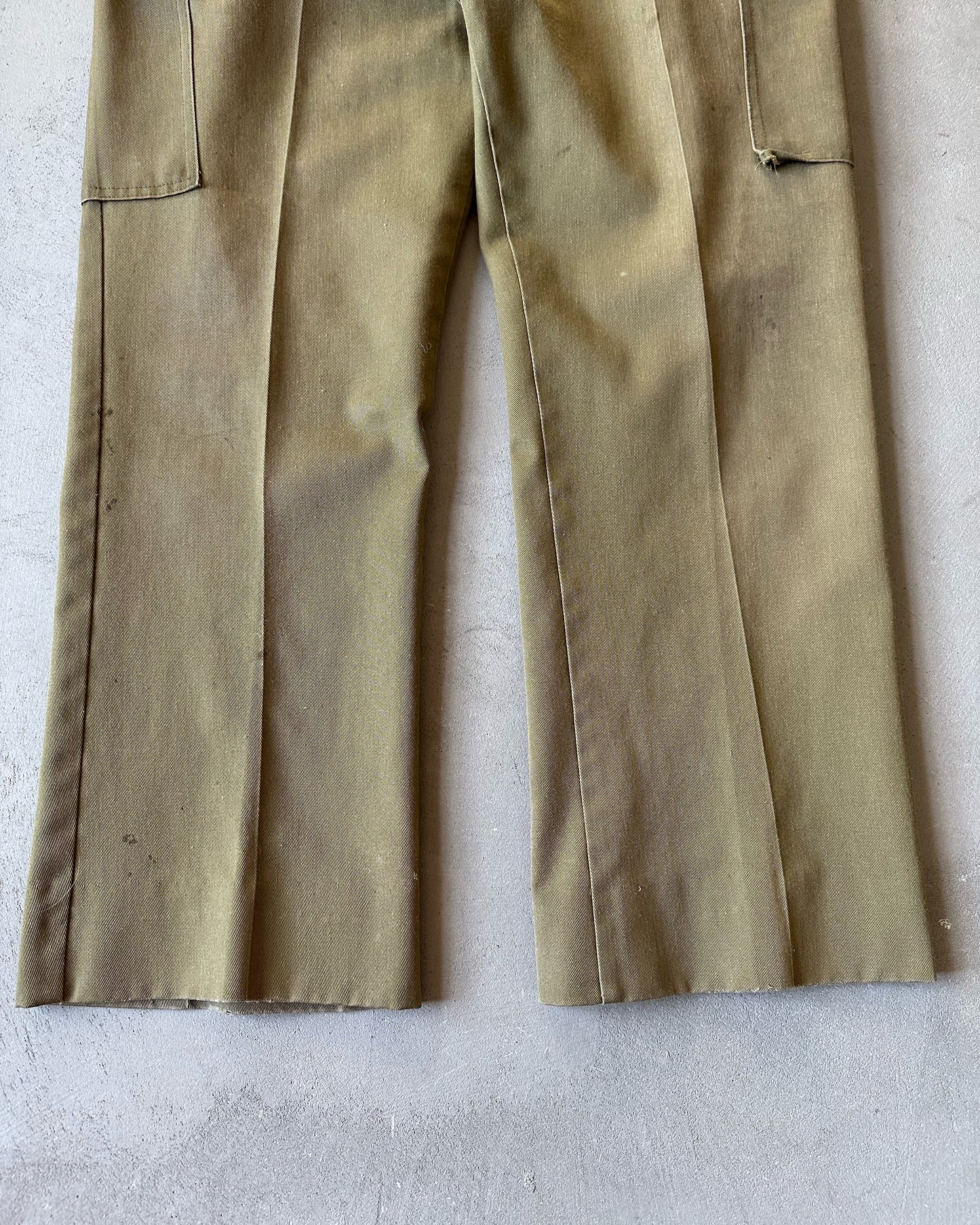 1980s - Distressed Green Boy Scouts Cargos - 34x28