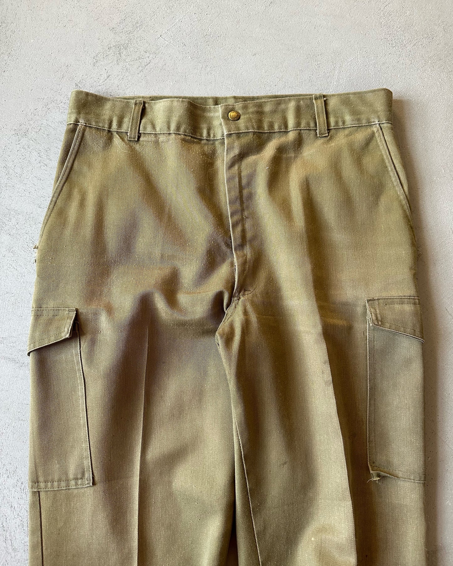 1980s - Distressed Green Boy Scouts Cargos - 34x28