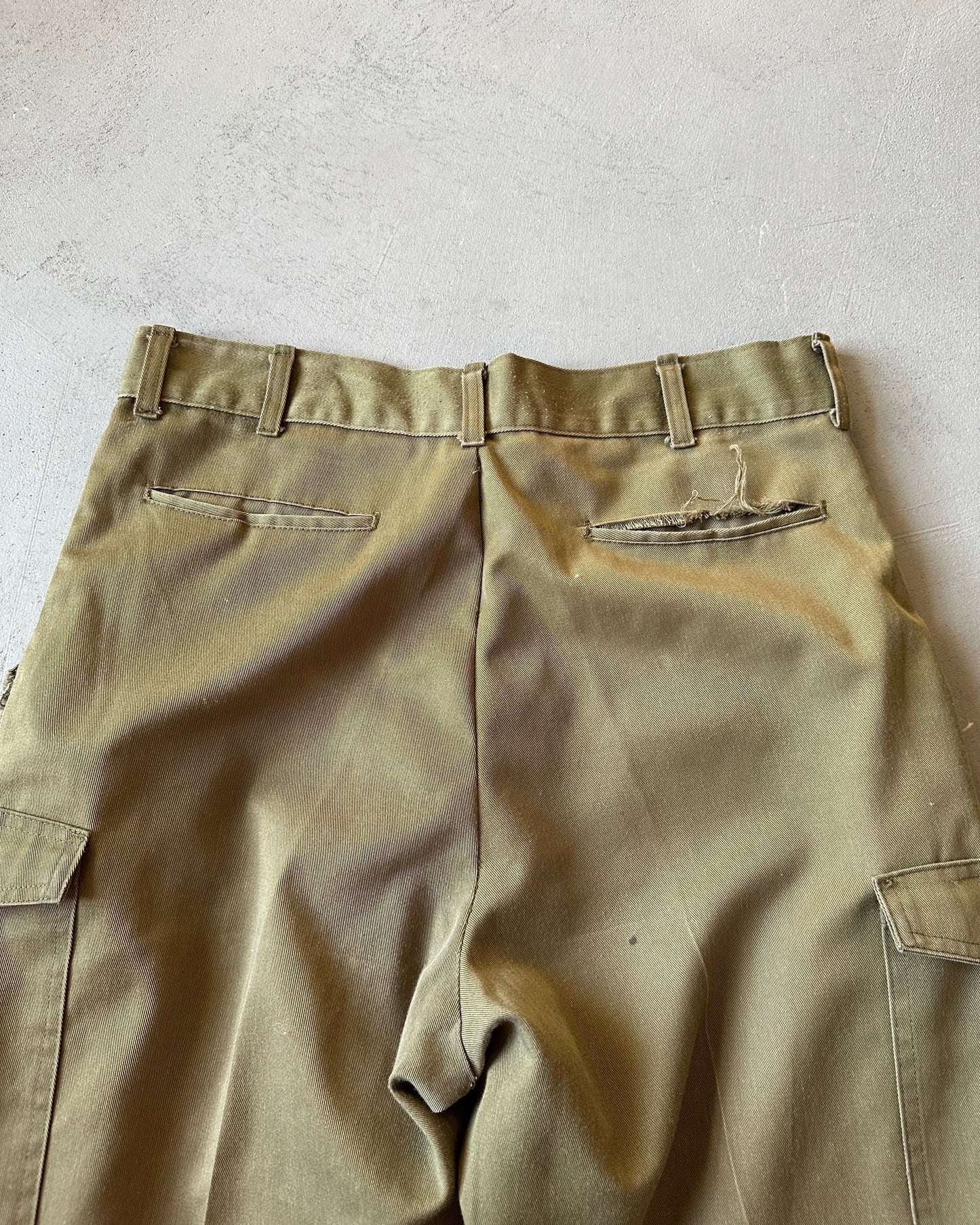 1980s - Distressed Green Boy Scouts Cargos - 34x28