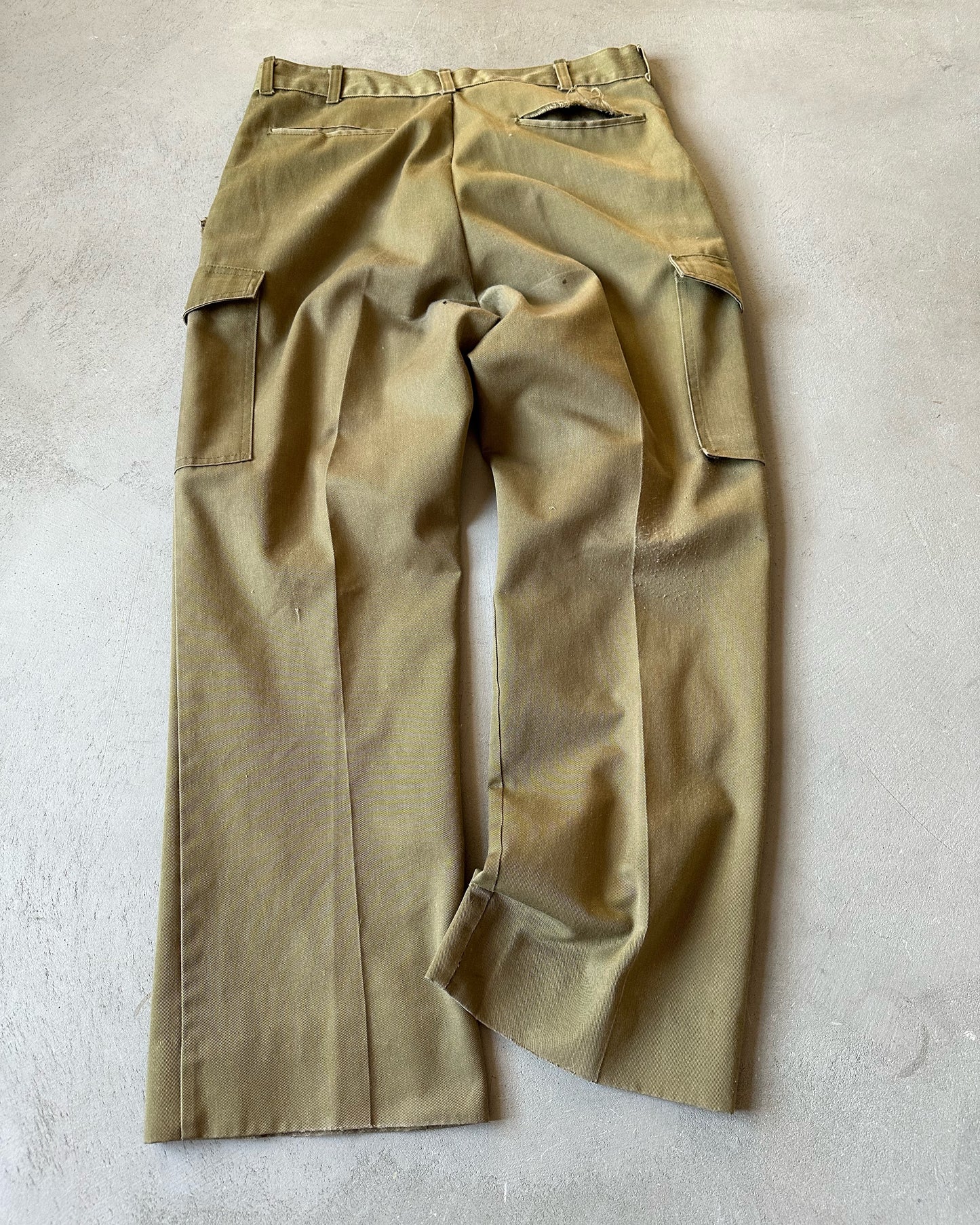 1980s - Distressed Green Boy Scouts Cargos - 34x28