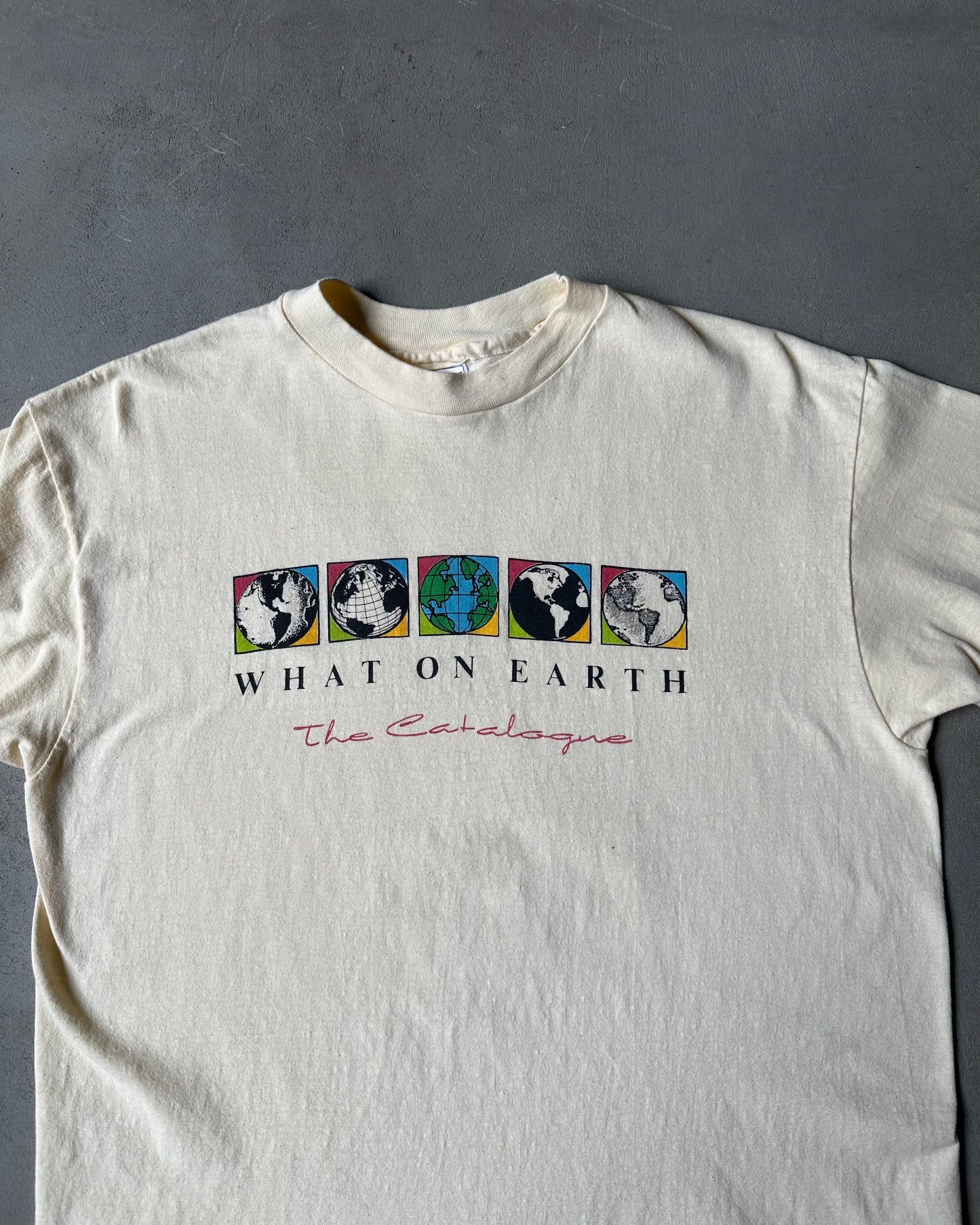 1990s - Cream What On Earth T-Shirt - L