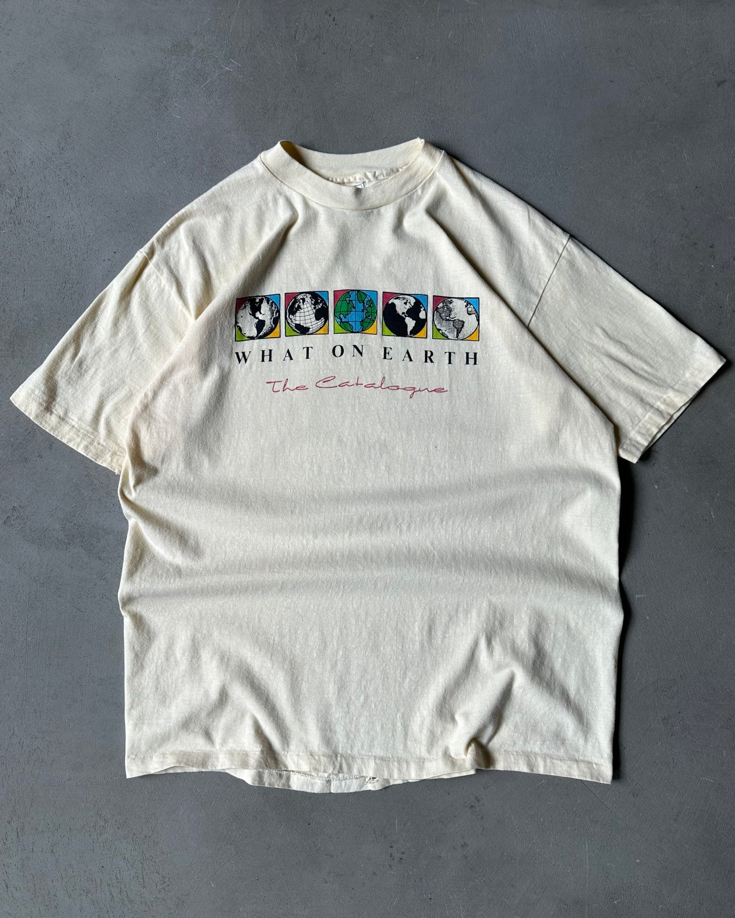 1990s - Cream What On Earth T-Shirt - L