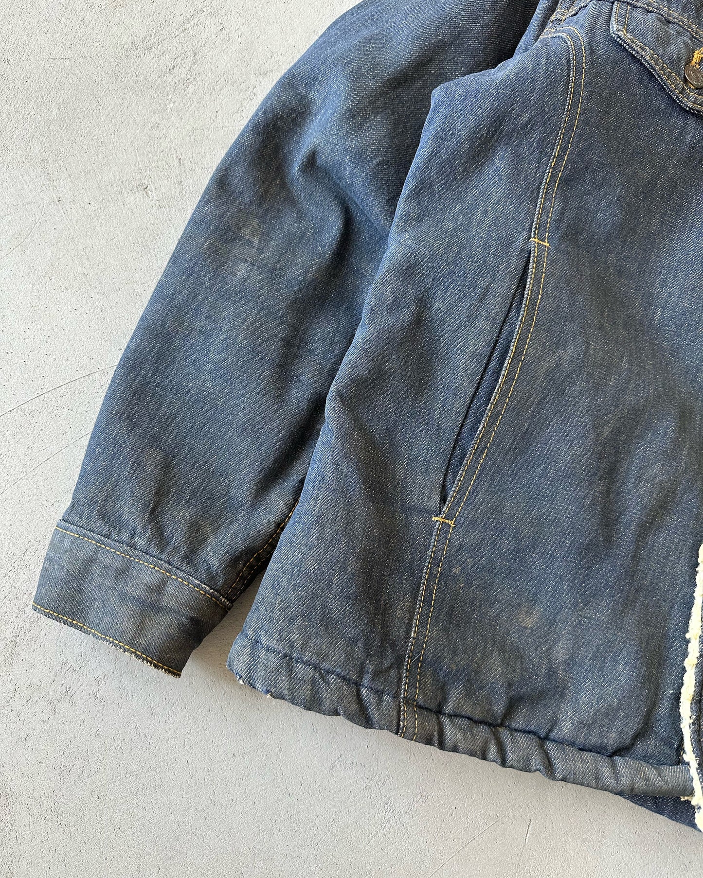 1970s - Roebucks Sherpa Lined Jeans Jacket - 38