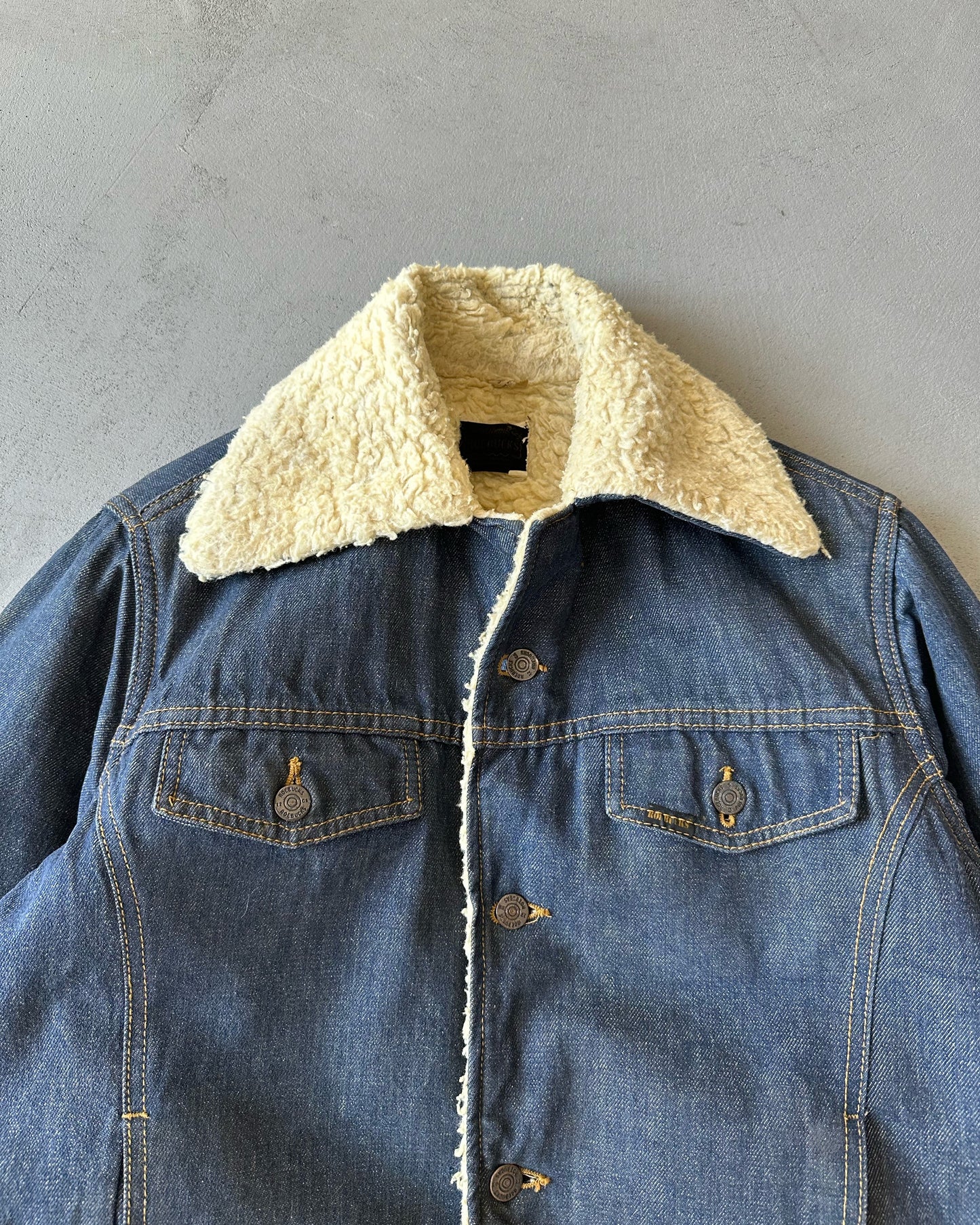 1970s - Roebucks Sherpa Lined Jeans Jacket - 38