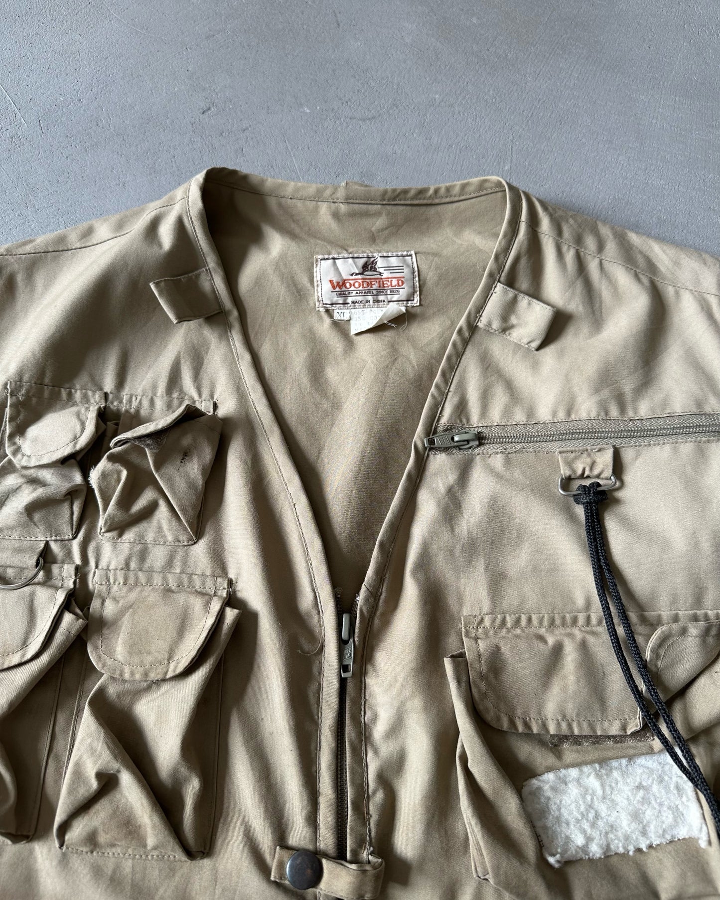 1990s - Tan Woodfield Fishing Vest - L